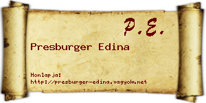 Presburger Edina névjegykártya